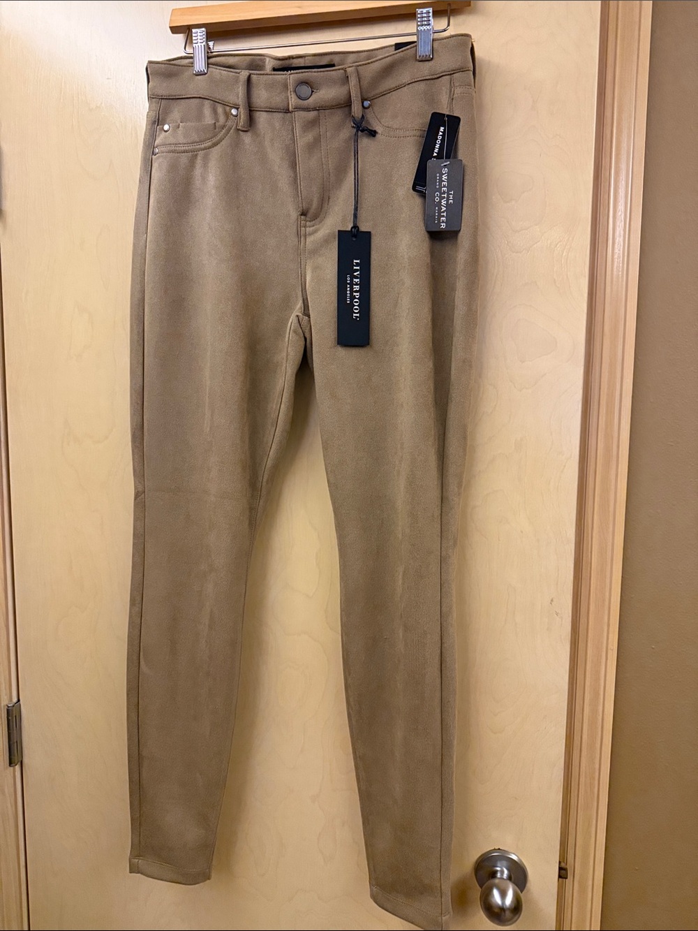 Liverpool Women’s Slim Faux-Suede Jeans in Camel